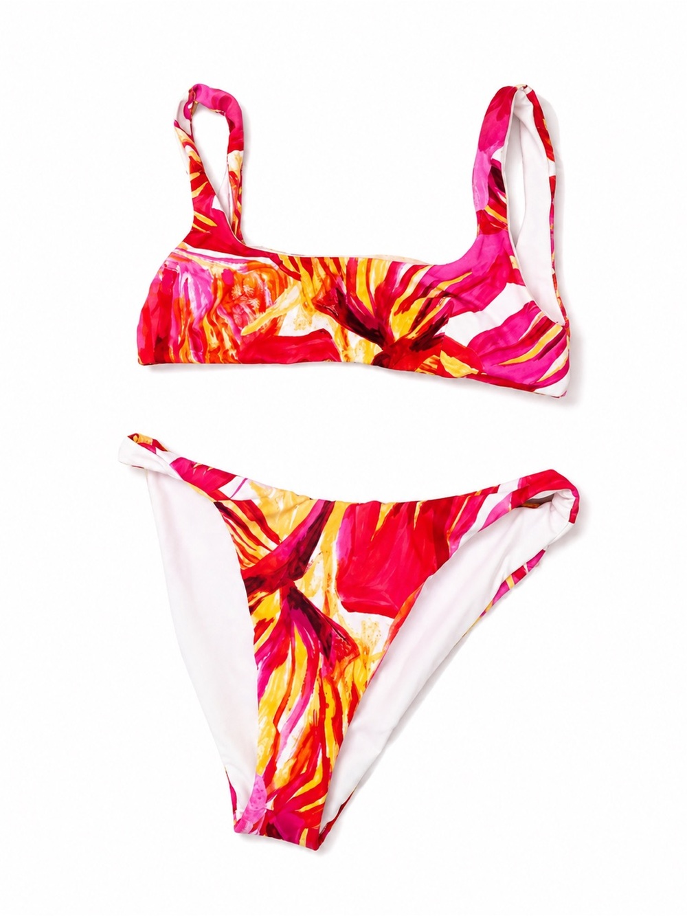 Louisa Ballou floral print high leg bikini M Shopbop revolve